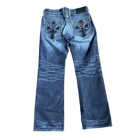 AFFLICTION Black Premium Cooper Relaxed Boot Jeans Size 32